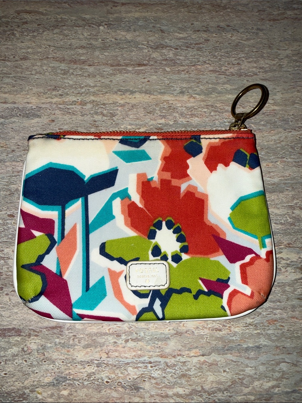 Fossil Multicolor Floral Zip Pouch